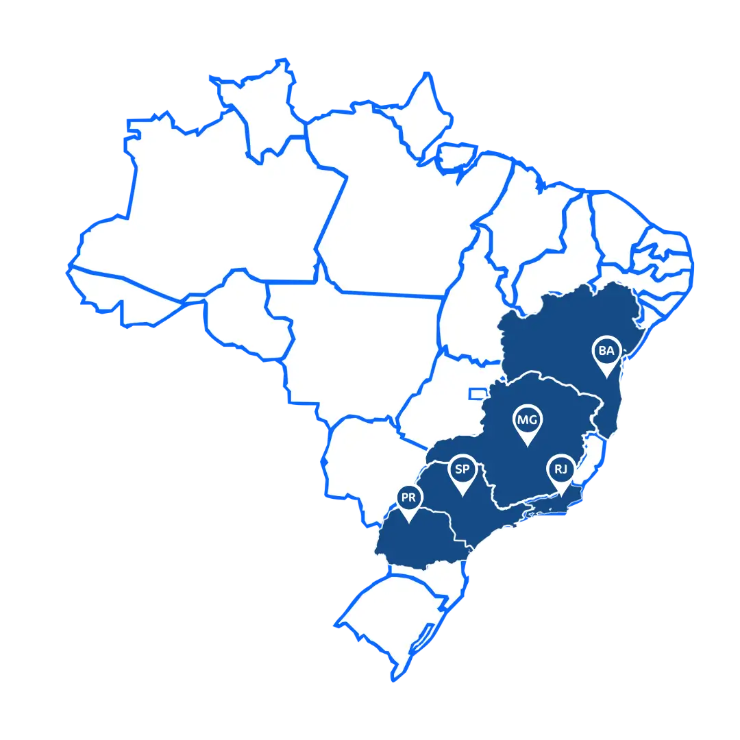 Mapa de Unidades Franquia Laav Funilaria Express e estética automotiva LP
